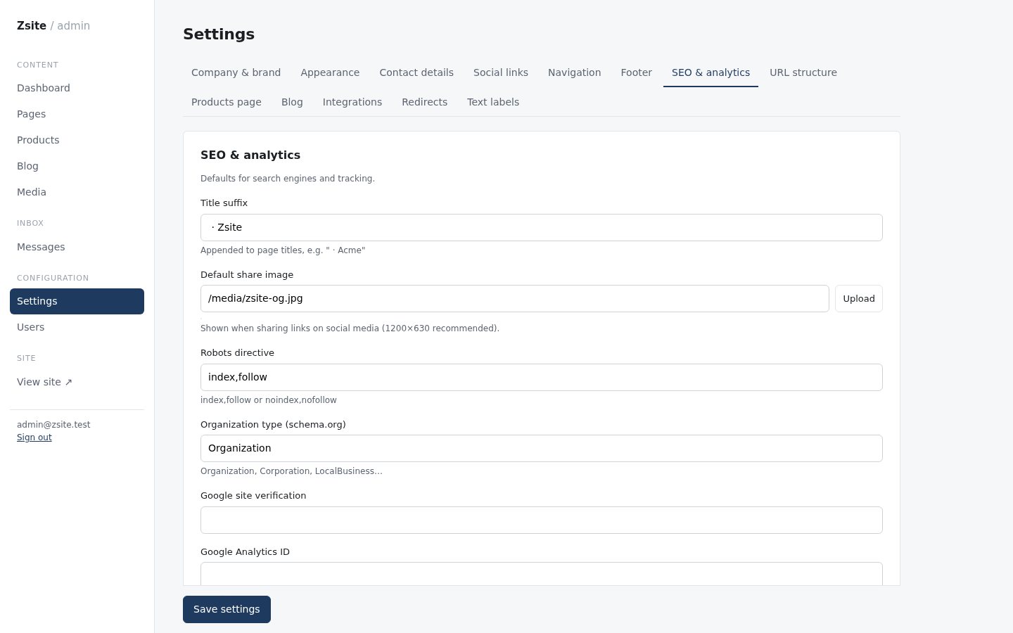 SEO bawaan — Meta, sitemap, dan data terstruktur otomatis