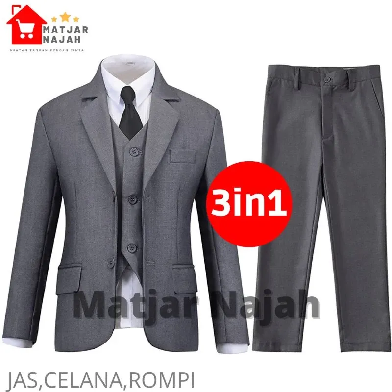 Setelan Jas Anak Laki-Laki Lengkap (Jas, Celana, Rompi)