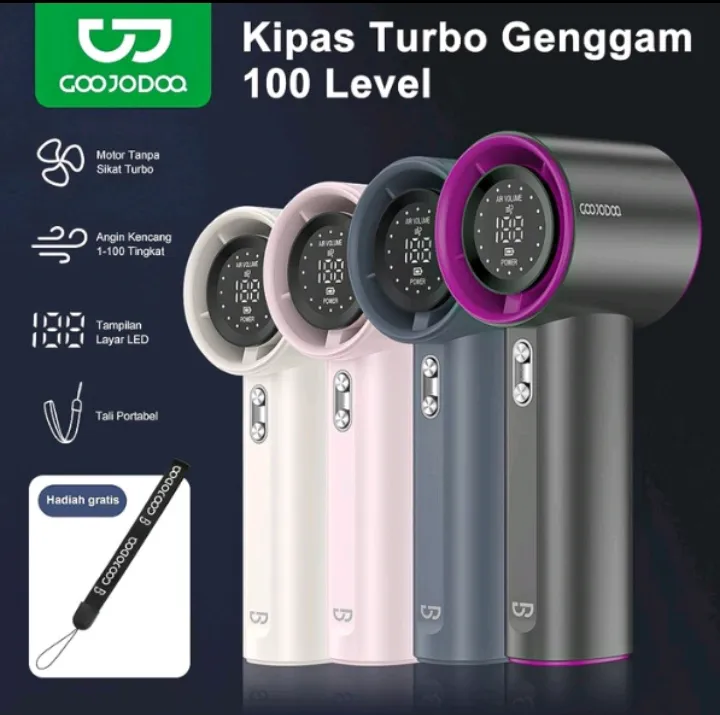 Kipas Tangan Turbo Kecepatan Tinggi GOOJODOQ