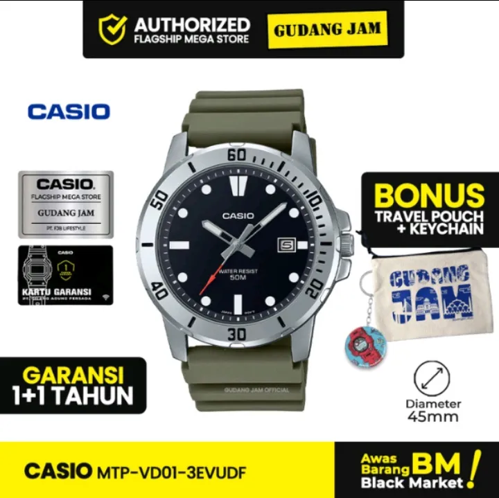 Jam Tangan Analog Pria Casio MTP-VD01-3E